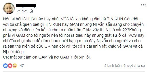 Sau chiến tích gạt giò GAM Esports, ông chủ Cherry Esports bất ngờ lên tiếng bênh vực Tinikun - Ảnh 3.