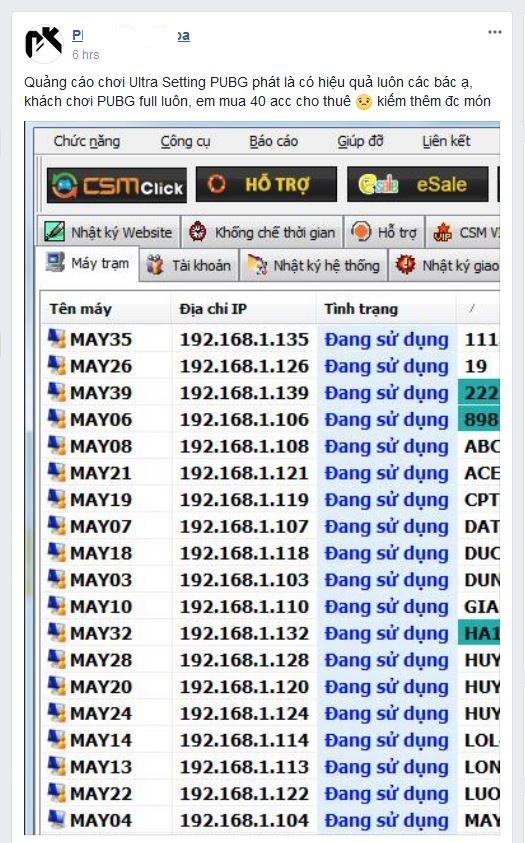 Bất ngờ: 'Thần chú' Ultra Setting PUBG giúp quán net này full máy luôn khỏi cần suy nghĩ