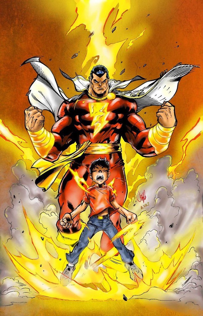  Hình ảnh Billy Batson và siêu anh hùng Shazam trong truyện tranh. 
