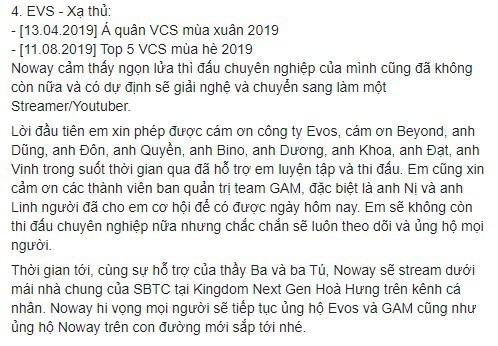 LMHT: Xạ thủ Noway chính thức tuyên bố giải nghệ, giã biệt EVOS Esports để gia nhập SBTC của Thầy Ba - Ảnh 2.