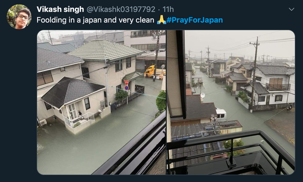 Cộng đồng mạng sửng sốt vì hình ảnh Nhật Bản ngập trong nước lũ vẫn sạch bong, không một cọng rác - Ảnh 1.