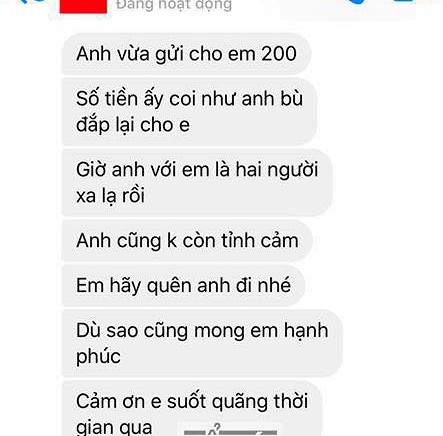 Nuôi bạn trai 6 năm ăn học, cô gái nhận lại 200 triệu cùng tin nhắn anh hết tình cảm với em rồi - Ảnh 3.