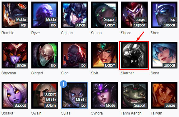 Quá yếu và không ai chơi, Skarner và Ngộ Không gần như bị xóa khỏi các trang thống kê uy tín - Ảnh 3. Quá yếu và không ai chơi, Skarner và Ngộ Không gần như bị xóa khỏi các trang thống kê uy tín - Ảnh 3.