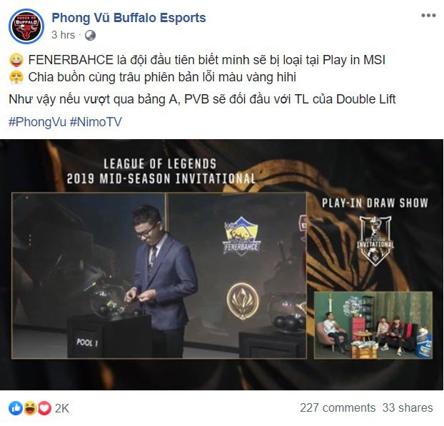 Hậu bốc thăm vòng khởi động MSI 2019: Fanpage Phong Vũ Buffalo bị người Thổ Nhĩ Kỳ tấn công vì gáy hơi sớm - Ảnh 1.