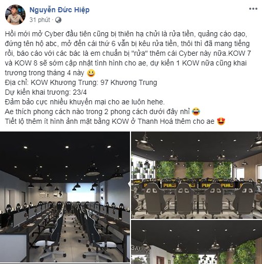 Hai năm trời mang tiếng rửa tiền, quảng cáo dạo, KingOfWar đáp trả hùng hồn bằng tuyên bố tiếp tục khai trương cơ sở mới - Ảnh 1. Hai năm trời mang tiếng rửa tiền, quảng cáo dạo, KingOfWar đáp trả hùng hồn bằng tuyên bố tiếp tục khai trương cơ sở mới - Ảnh 1.