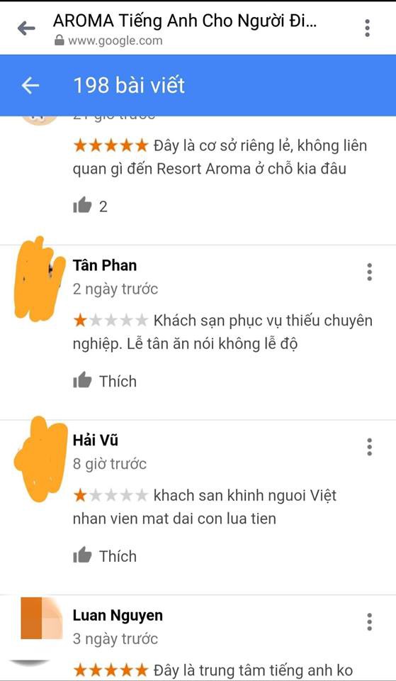 Bị report một sao, nhân viên của một trung tâm tiếng Anh trót mang tên Aroma phải lên tiếng cầu xin cư dân mạng - Ảnh 2.