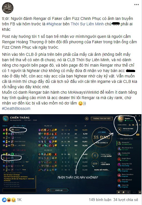 LMHT: Đam mê sống ảo, nhiều game thủ Việt vô tư mạo nhận mình vừa bón hành Faker - Ảnh 4. LMHT: Đam mê sống ảo, nhiều game thủ Việt vô tư mạo nhận mình vừa bón hành Faker - Ảnh 4.