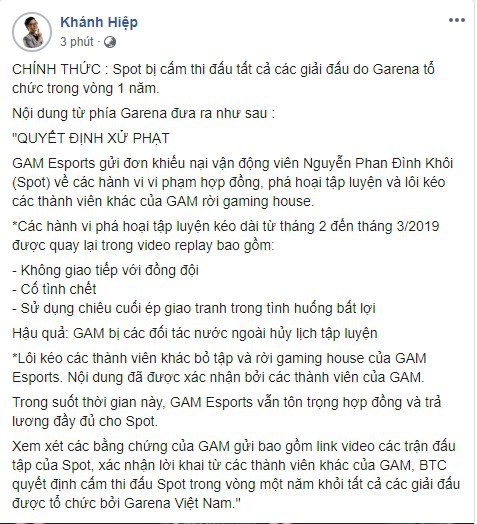 LMHT: Lời cảnh báo của Tinikun đã ứng nghiệm - kẻ lôi kéo, phá hoại GAM đã phải nhận án phạt nặng từ Garena - Ảnh 1.