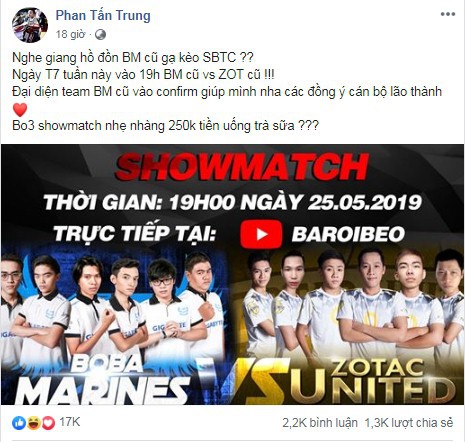 LMHT: Thầy Ba rủ showmatch với team Boba Marines cũ, QTV lập tức vào chốt kèo cạo lông mày cho sôi động - Ảnh 2.