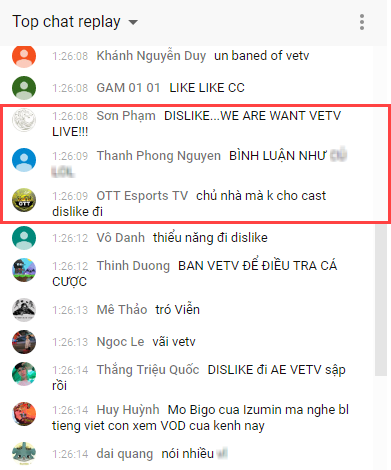 LMHT: Game thủ Việt lại thể hiện ý thức tồi tệ, sang LoL Esports xem nhờ còn spam chửi bới rồi rủ nhau report sập kênh - Ảnh 2. LMHT: Game thủ Việt lại thể hiện ý thức tồi tệ, sang LoL Esports xem nhờ còn spam chửi bới rồi rủ nhau report sập kênh - Ảnh 2.