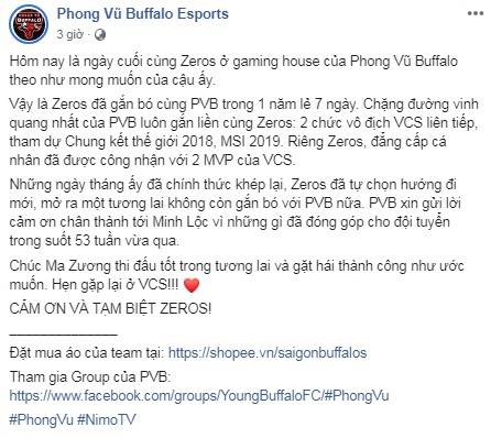 LMHT: Phong Vũ Buffalo và Zeros đã đường ai nấy đi, Fanpage Bầy Trâu vẫn hứng gạch vì tri ân muộn - Ảnh 6.