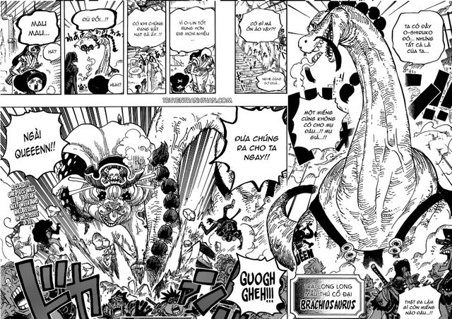 One Piece: Sức mạnh của Queen Bệnh Dịch khi sở hữu trái ác quỷ hệ Zoan Khủng long cổ dài - Ảnh 1.