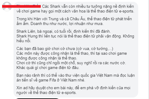 Gay gắt và dị ứng với game, Shark Liên khiến cộng đồng game thủ Việt tự ái - Ảnh 3.