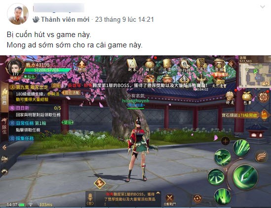 Cộng đồng Cửu Kiếm 3D nô nức khoe ảnh test game, dặn nhau “spam kênh thế giới ít thôi kẻo nước bạn... sợ” - Ảnh 5. Cộng đồng Cửu Kiếm 3D nô nức khoe ảnh test game, dặn nhau “spam kênh thế giới ít thôi kẻo nước bạn... sợ” - Ảnh 5.
