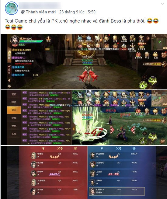 Cộng đồng Cửu Kiếm 3D nô nức khoe ảnh test game, dặn nhau “spam kênh thế giới ít thôi kẻo nước bạn... sợ” - Ảnh 22. Cộng đồng Cửu Kiếm 3D nô nức khoe ảnh test game, dặn nhau “spam kênh thế giới ít thôi kẻo nước bạn... sợ” - Ảnh 22.