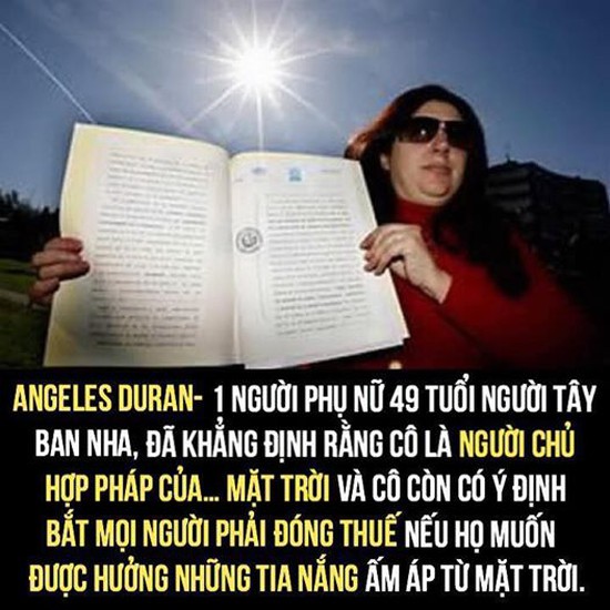 Người phụ nữ tuyên bố sở hữu Mặt trời, ai muốn được chiếu sáng đều phải đóng thuế! - Ảnh 1.
