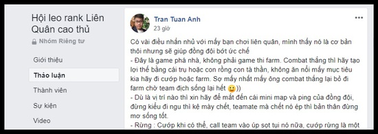 Game thủ Liên Quân Mobile nhắn nhủ cộng đồng: Bỏ mặc đồng đội thì bản thân khó sống - Ảnh 2.