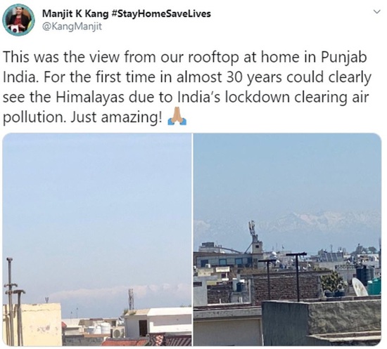 Lần đầu tiên trong suốt hơn 30 năm, người dân Ấn Độ có thể nhìn thấy dãy Himalaya hùng vĩ từ xa do tác động của dịch Covid-19 - Ảnh 4.