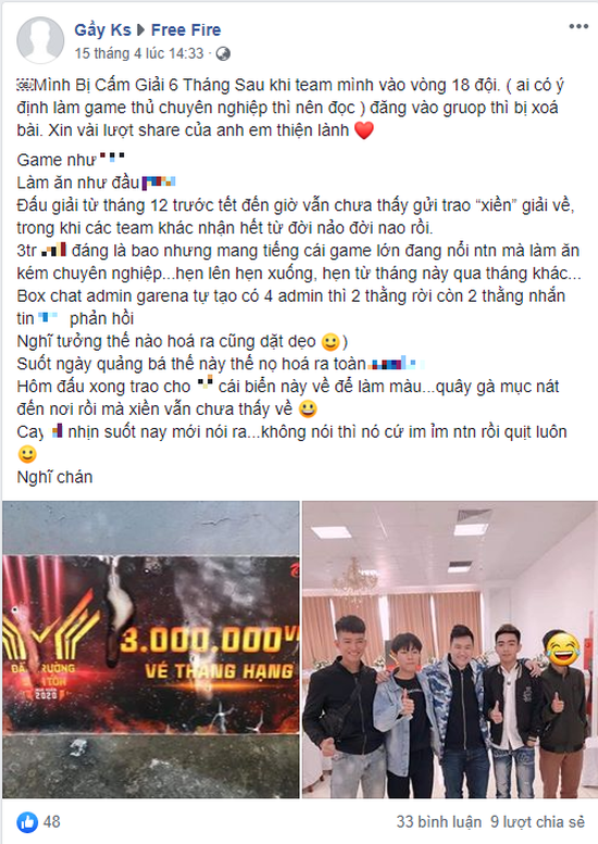 Free Fire: Garena chính thức lên tiếng về việc bị game thủ tố “quỵt” tiền giải đấu, ai đúng ai sai? - Ảnh 1.