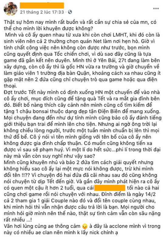 Chưa kịp về ra mắt, game thủ Tốc chiến đã bị bạn gái bắt đổi tên hoặc chia tay vì lý do này - Ảnh 1.