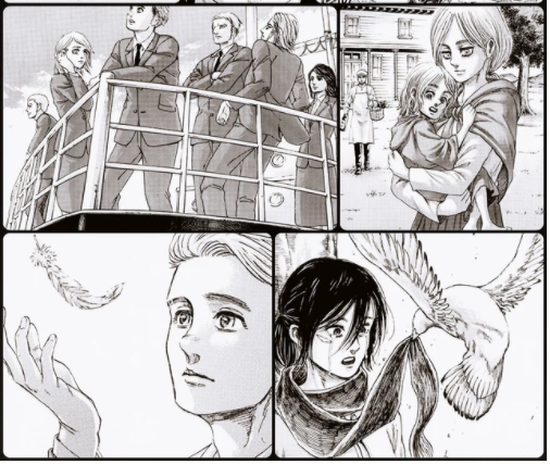 Các fan Attack On Titan cho rằng Mikasa bên cạnh con chim lớn chỉ khiến cô thêm nhớ Eren mà thôi - Ảnh 1.