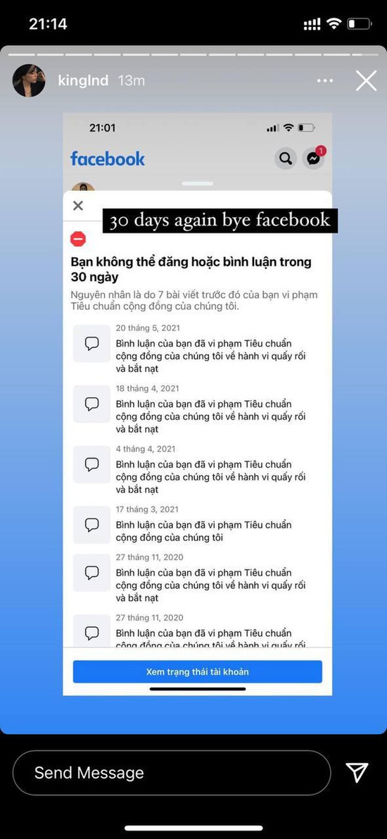  Liên tiếp bị report khiến tài khoản Facebook hàng triệu followers bị khóa, Linh Ngọc Đàm tuyên bố nghỉ chơi - Ảnh 2.