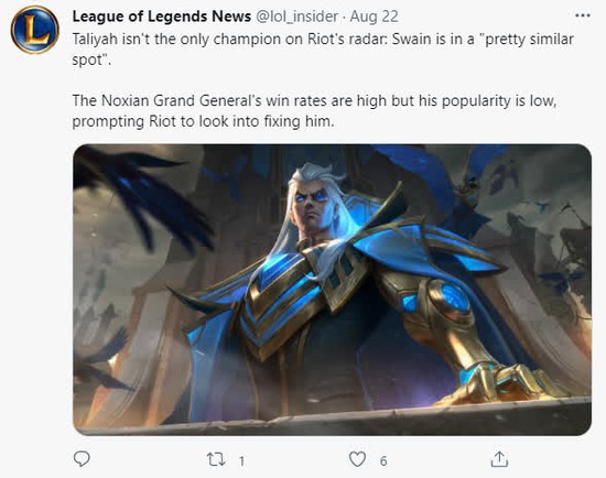 Riot lên kế hoạch làm lại con ghẻ Taliyah, Swain cũng trong danh sách dù tỷ lệ thắng khá ảo - Ảnh 3.