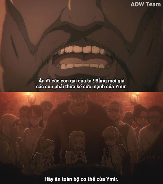 Chứng kiến Thủy Tổ Ymir bị ăn tươi nuốt sống, các fan Attack on Titan lại bán than câu nói nổi tiếng của tác giả - Ảnh 1.