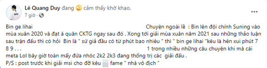 SofM bất ngờ tiết lộ bí mật của đồng đội cũ Bin, ám chỉ RNG có thể vô địch MSI 2022 - Ảnh 4.