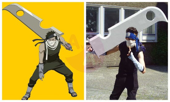 Emotional Naruto cosplay photo of Zabuza.