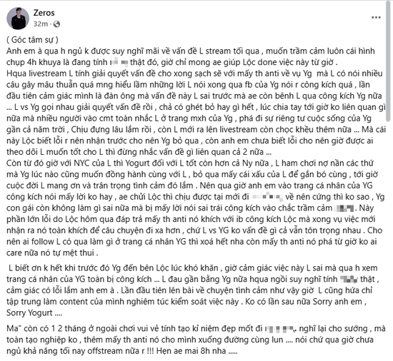 Zeros có loạt động thái mới về mối quan hệ với "phú bà" streamer, nghi vấn "làm content"- Ảnh 5.
