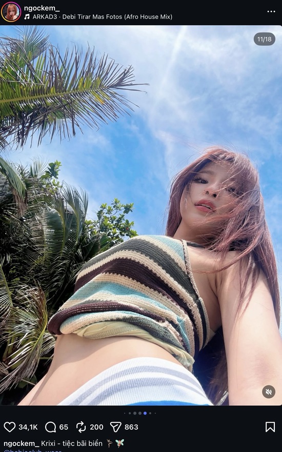 Ngọc Kem khiến fan đứng ngồi không yên với bộ ảnh lấy cảm hứng từ skin Krixi tiệc bãi biển- Ảnh 1.