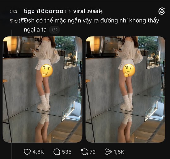 Mặc váy ngắn đi cà phê nhưng gặp sàn nhà bằng gương, cô gái tạo nên tranh cãi "nóng" trên mạng xã hội- Ảnh 2.