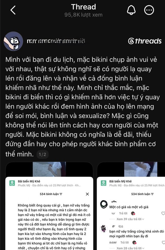 Đi biển, cô gái ngỡ ngàng khi bị quay lén rồi trở thành chủ đề bàn tán khiếm nhã- Ảnh 1.