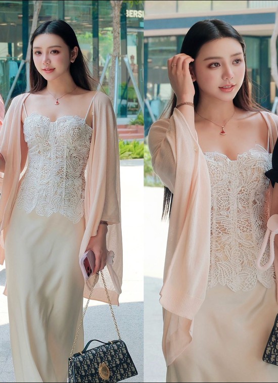 Không cần cầu kỳ, Quỳnh Kool diện áo ren dạo phố cũng đủ thu hút cả triệu ánh nhìn- Ảnh 1.
