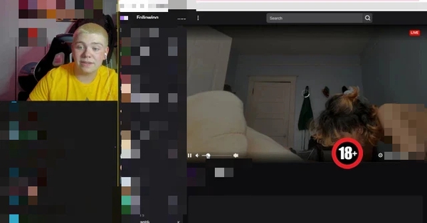 Almost “flying color” because he accidentally clicked on the channel showing the “doing” scene, the male streamer had to post a warning to the audience
