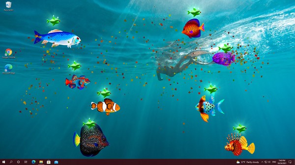 Turn your computer screen into a virtual aquarium with Virtual Aquarium, 100% free