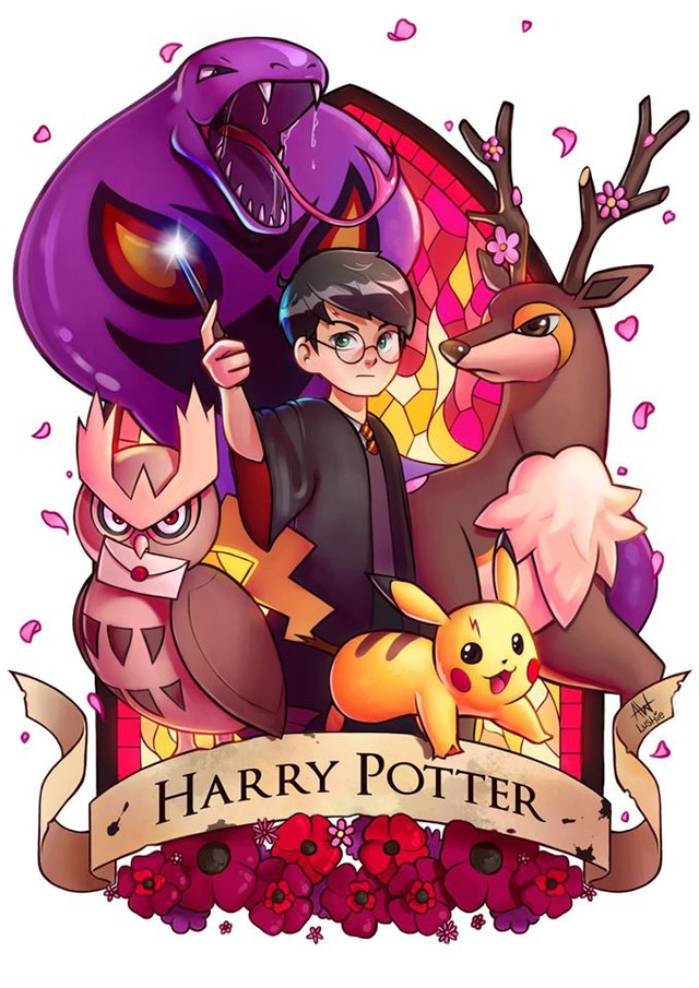 Loạt tranh các nhân vật Harry Potter trở thành huấn luyện viên trong thế giới Pokemon - Ảnh 1.