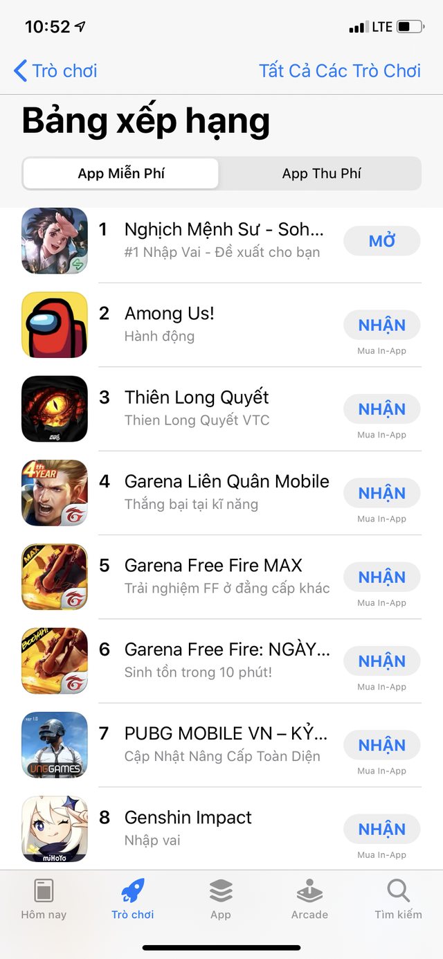 Vượt mặt 2 cơn sốt Among Us và Genshin Impact, Nghịch Mệnh Sư xưng vương Top 1 liên tiếp 3 BXH lớn nhất App Store - Ảnh 1. Vượt mặt 2 cơn sốt Among Us và Genshin Impact, Nghịch Mệnh Sư xưng vương Top 1 liên tiếp 3 BXH lớn nhất App Store - Ảnh 1.
