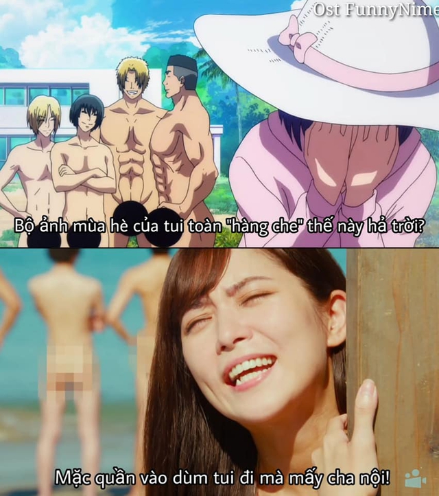 Chết cười khi ngắm loạt ảnh so sánh phiên bản anime với live action của Grand Blue, đến cảnh nude mà cũng không tha - Ảnh 13. Chết cười khi ngắm loạt ảnh so sánh phiên bản anime với live action của Grand Blue, đến cảnh nude mà cũng không tha - Ảnh 13.