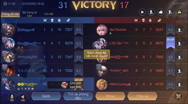 Liên Quân Mobile: Xuất hiện dàn Cao Thủ đấu Rank 100% thắng, nỗ lực chống buff ELO lại bị đặt dấu hỏi - Ảnh 4. Liên Quân Mobile: Xuất hiện dàn Cao Thủ đấu Rank 100% thắng, nỗ lực chống buff ELO lại bị đặt dấu hỏi - Ảnh 4.