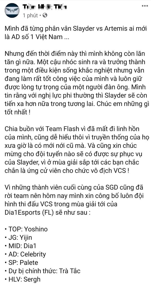 Chuyển nhượng VCS: Dia1 sẽ gia nhập Team Flash? - Ảnh 2.