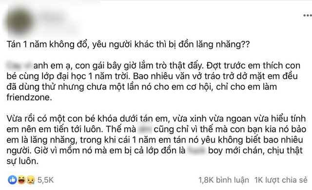 Tán suốt một năm, tỏ tình 7 lần crush vẫn không đổ, chàng trai bất ngờ bị lên án lăng nhăng ngay khi có người mới - Ảnh 2.