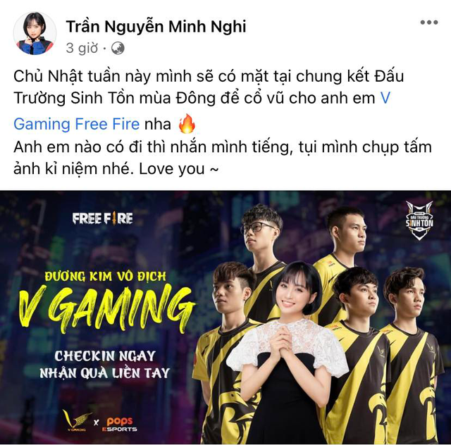 HOT: MC Minh Nghi trở thành Thần phù hộ của đương kim vô địch V Gaming Free Fire tại Chung kết Đấu Trường Sinh Tồn - Ảnh 5.