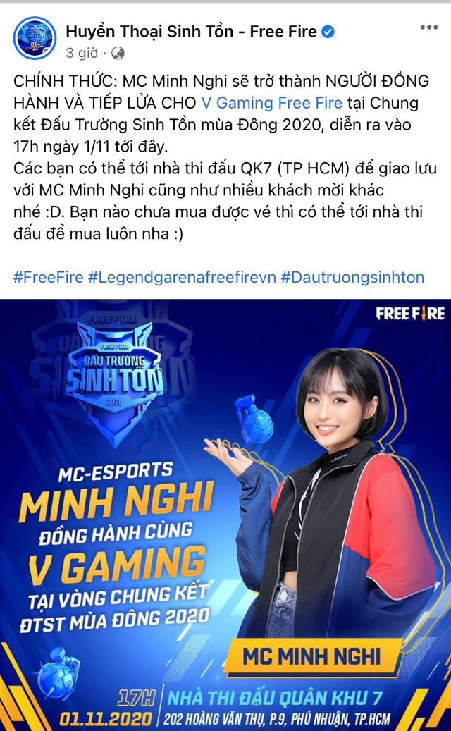 HOT: MC Minh Nghi trở thành Thần phù hộ của đương kim vô địch V Gaming Free Fire tại Chung kết Đấu Trường Sinh Tồn - Ảnh 4.