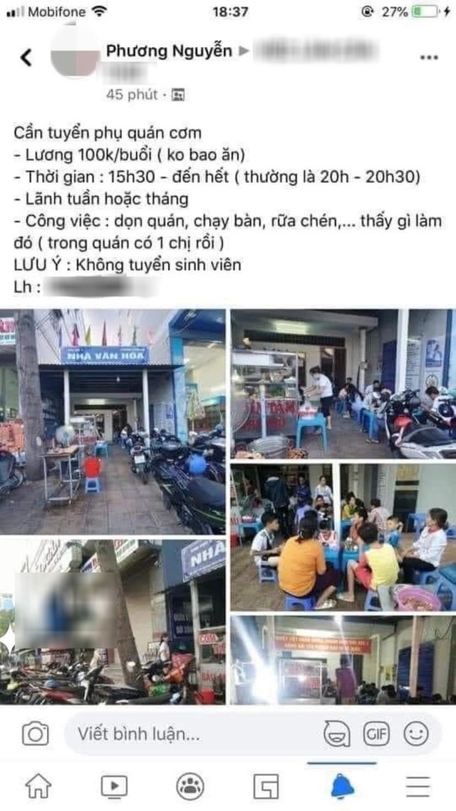 Đăng tin tuyển nhân viên lương 22.000 đồng/giờ, chủ quán cơm ngỡ ngàng vì bị “ném đá” tơi tả - Ảnh 1.