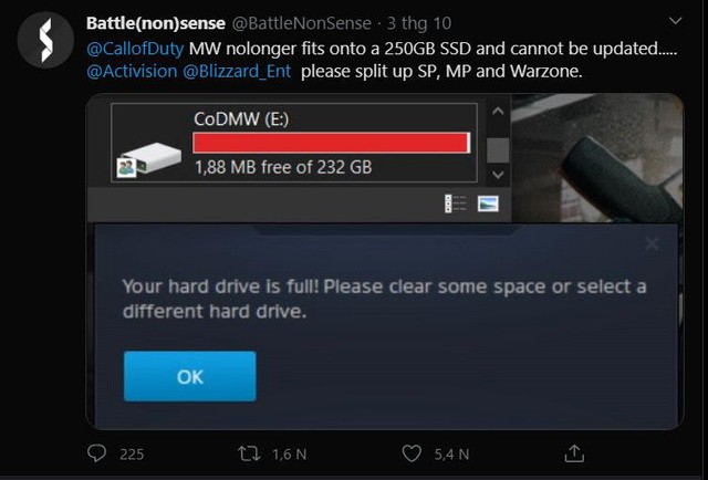 Phá kỷ lục, dung lượng Call of Duty: Modern Warfare đã vượt qua 250GB - Ảnh 2.