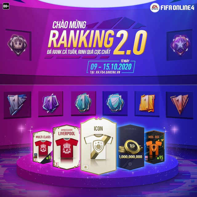 FIFA Online 4 chào mừng RANKING 2.0 bằng siêu sự kiện: Áo Thun Limited, Icons, quà khủng danh cho người chơi - Ảnh 1.