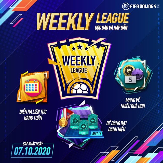 Game thủ FIFA Online 4 phát sốt với bản cập nhật tháng 10: Ranking 2.0 mới lạ với quà khủng và Weekly League siêu thú vị - Ảnh 2.