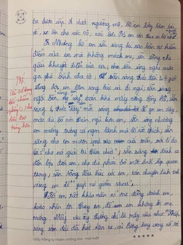 Bài văn điểm 10 vì tả bố bụng to, trán dô, bị vợ mắng suốt ngày khiến dân mạng cười xỉu - Ảnh 3.